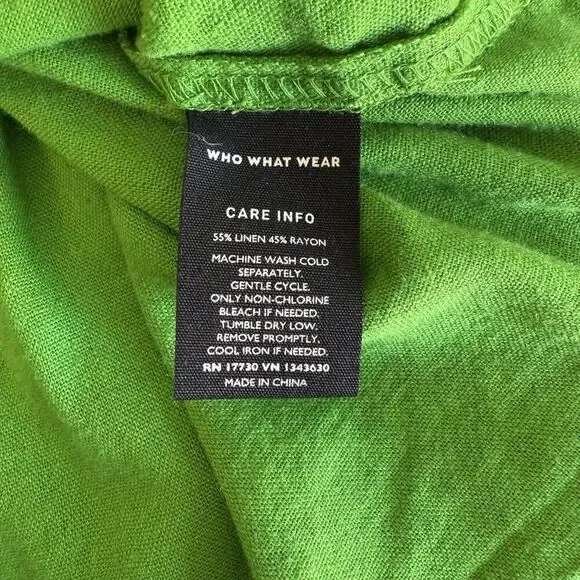 Who What Wear Kelly Green Linen Blend Oversized Baby Doll Tank Top Extra Small - Picture 8 of 8